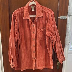 L.L. Bean Men's Casual Corduroy Shirt - Warm Orange